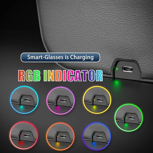 حقيبة شحن للسفر من جلد البولي يوريثان الصلب من REEYEAR مع سعة بطارية 800 مللي أمبير في الساعة تناسب نظارات Razer Anzu الذكية الدائرية، صندوق شاحن واقٍ 2 في 1 يحافظ على نظارات Razer Anzu الذكية مشحونة أثناء التنقل in Kuwait