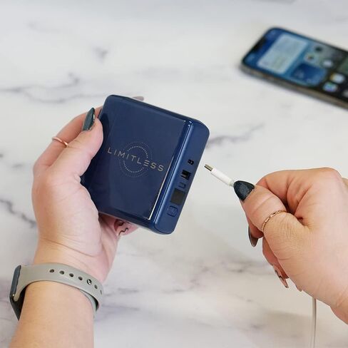 Limitless PowerPro Go 10,000mAh Power Bank 3-in-1 Wall Charger with Type-C Power Delivery, USB-A, & Qi Wireless Charging, Digital Display & Fast Charging for iPhone Android, Samsung (Black) in Saudi Arabia