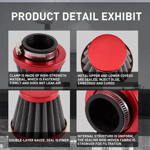 WOOSTAR 42mm Air Filter Replacement for 4 Stroke GY6 125cc 150cc Taotao Go Kart Scooter 152QMI 157QMJ Engine in Saudi Arabia