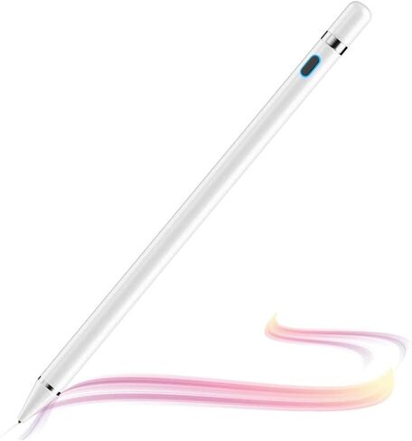 أقلام لمس لشاشات اللمس، قلم لمس نشط متوافق مع Apple، قلم رقمي دقيق 1.5 مم، قلم قابل لإعادة الشحن لأجهزة i-Pad/Pro/Air/Mini/i-Phone/الهاتف المحمول/Samsung/الكمبيوتر اللوحي للرسم والكتابة (أبيض) in Kuwait