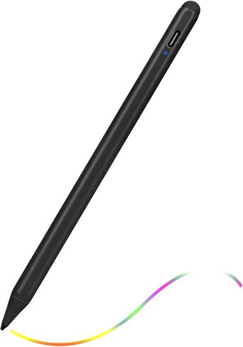 قلم 2023 لجهاز iPad الجيل التاسع/العاشر، قلم لمس مغناطيسي ورفض راحة اليد مع قلم برأس رفيع بقطر 1.5 مم متوافق مع قلم Apple iPad 10/9/8/7/6، أسود in Kuwait
