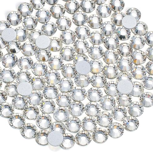 2880pcs Flat Back Rhinestones Glitter Round Crystal Gems Glass Rhinestones for Crafts Nail Art Clothes Shoes DIY Decorations, Aquamarine, SS6, 1.9-2.1mm in Saudi Arabia