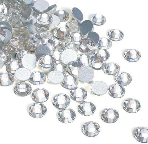 2880pcs Flat Back Rhinestones Glitter Round Crystal Gems Glass Rhinestones for Crafts Nail Art Clothes Shoes DIY Decorations, Aquamarine, SS6, 1.9-2.1mm in Saudi Arabia