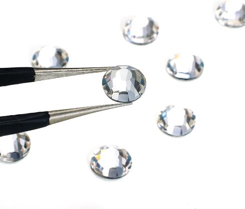 2880pcs Flat Back Rhinestones Glitter Round Crystal Gems Glass Rhinestones for Crafts Nail Art Clothes Shoes DIY Decorations, Aquamarine, SS6, 1.9-2.1mm in Saudi Arabia