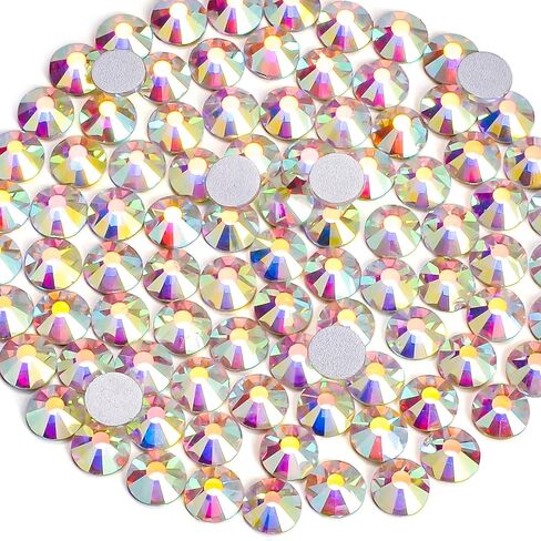 2880pcs Flat Back Rhinestones Glitter Round Crystal Gems Glass Rhinestones for Crafts Nail Art Clothes Shoes DIY Decorations, Aquamarine, SS6, 1.9-2.1mm in Saudi Arabia