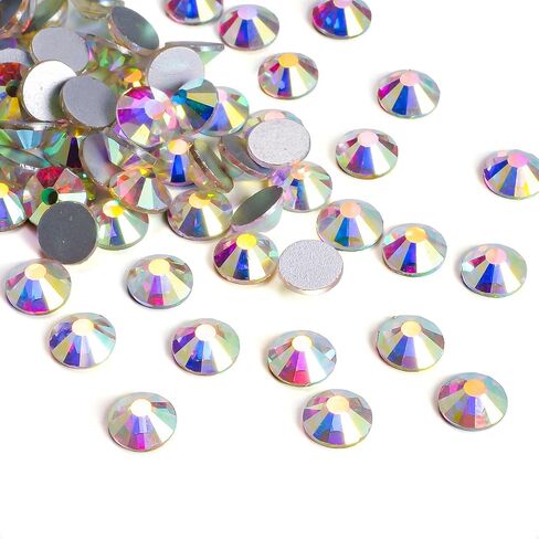 2880pcs Flat Back Rhinestones Glitter Round Crystal Gems Glass Rhinestones for Crafts Nail Art Clothes Shoes DIY Decorations, Aquamarine, SS6, 1.9-2.1mm in Saudi Arabia