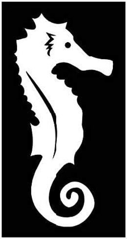 Seahorse Vinyl Decal | White | Made in USA by Foxtail Decals | for Car Windows, Tablets, Laptops, Water Bottles, etc. | 2.1 x 4.5 inch in Saudi Arabia