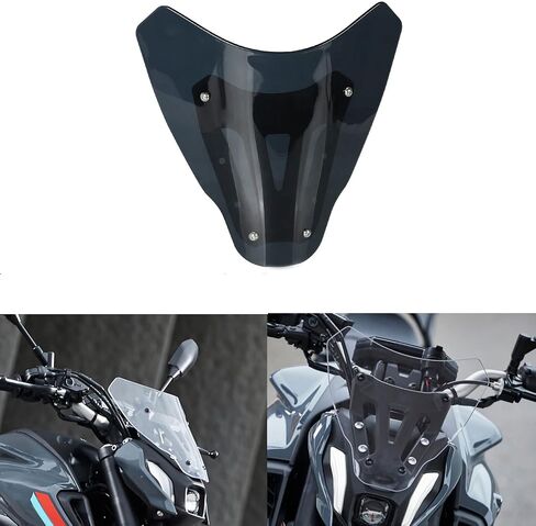 دراجة نارية الزجاج الأمامي الزجاج الأمامي تدفق الهواء منحرف الرياح متوافق مع MT-07 MT07 2021 2022 أسود in Kuwait