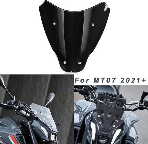 دراجة نارية الزجاج الأمامي الزجاج الأمامي تدفق الهواء منحرف الرياح متوافق مع MT-07 MT07 2021 2022 أسود in Kuwait