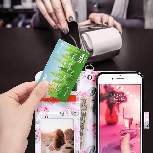 حافظة محفظة ULAK iPhone 6s، محفظة iPhone 6، حافظة محفظة من جلد البولي يوريثان قابلة للطي لهاتف iPhone 6S مع حامل للبطاقات، غطاء واقٍ مقاوم للصدمات لهاتف iPhone 6/6s 4.7 بوصة، ذهبي وردي in Kuwait