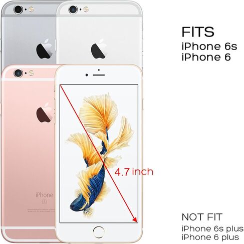 حافظة محفظة ULAK iPhone 6s، محفظة iPhone 6، حافظة محفظة من جلد البولي يوريثان قابلة للطي لهاتف iPhone 6S مع حامل للبطاقات، غطاء واقٍ مقاوم للصدمات لهاتف iPhone 6/6s 4.7 بوصة، ذهبي وردي in Kuwait