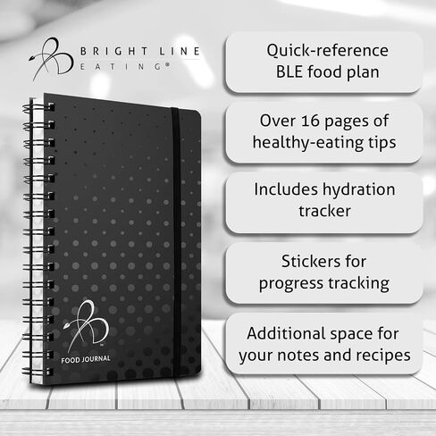 Official Food Journal | Daily Meal Planner and Food Journal for Bright Line Eaters | 90 Days | Black | Use to Stay Accountable and Track Food, Water, and Weight Loss (Black) in Saudi Arabia