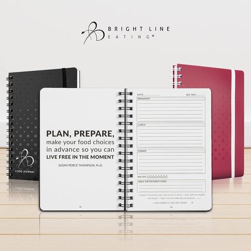 Official Food Journal | Daily Meal Planner and Food Journal for Bright Line Eaters | 90 Days | Black | Use to Stay Accountable and Track Food, Water, and Weight Loss (Black) in Saudi Arabia