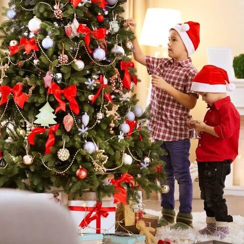 6 لفات 150 ياردة شرائط عيد الميلاد شريط من الساتان الأحمر لتغليف الهدايا الحرف عطلة عيد الميلاد الانحناء لتقوم بها بنفسك in Kuwait