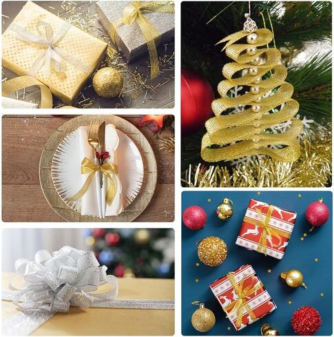 6 لفات 150 ياردة شرائط عيد الميلاد شريط من الساتان الأحمر لتغليف الهدايا الحرف عطلة عيد الميلاد الانحناء لتقوم بها بنفسك in Kuwait