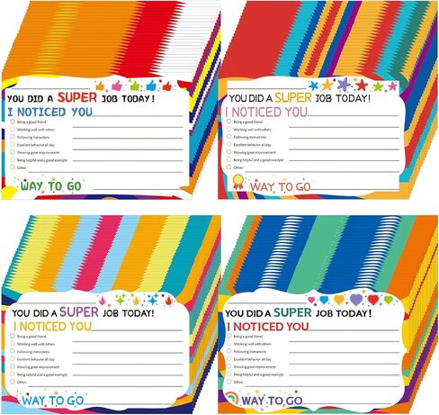 Crtiin 100 Pcs Teacher Notes to Parents Classroom Incentive Cards Classroom Behavior Chart Motivational Good Behavior Cards for Teachers to Students Parents Preschool Kindergarten Elementary School in Saudi Arabia