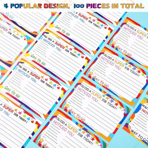 Crtiin 100 Pcs Teacher Notes to Parents Classroom Incentive Cards Classroom Behavior Chart Motivational Good Behavior Cards for Teachers to Students Parents Preschool Kindergarten Elementary School in Saudi Arabia