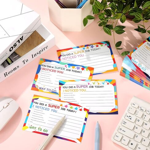 Crtiin 100 Pcs Teacher Notes to Parents Classroom Incentive Cards Classroom Behavior Chart Motivational Good Behavior Cards for Teachers to Students Parents Preschool Kindergarten Elementary School in Saudi Arabia