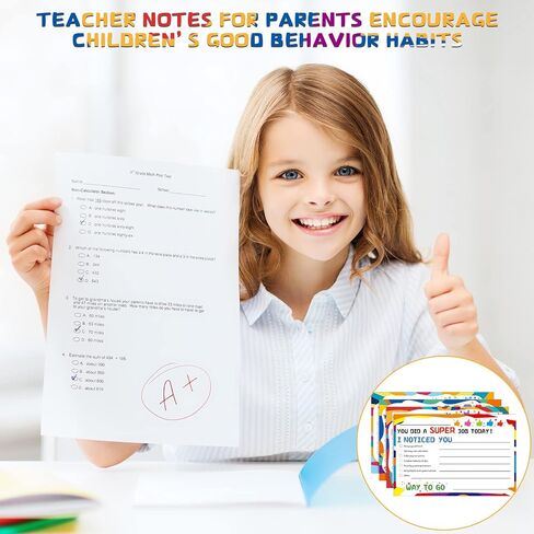 Crtiin 100 Pcs Teacher Notes to Parents Classroom Incentive Cards Classroom Behavior Chart Motivational Good Behavior Cards for Teachers to Students Parents Preschool Kindergarten Elementary School in Saudi Arabia