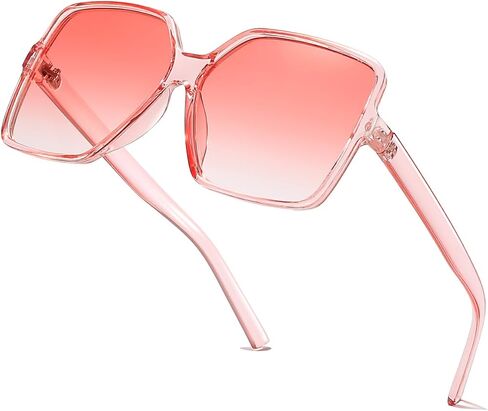 Women's Chic Square Oversized Sunglasses Big Large Wide Fashion Shades for Women Men 100% UV Protection in Saudi Arabia