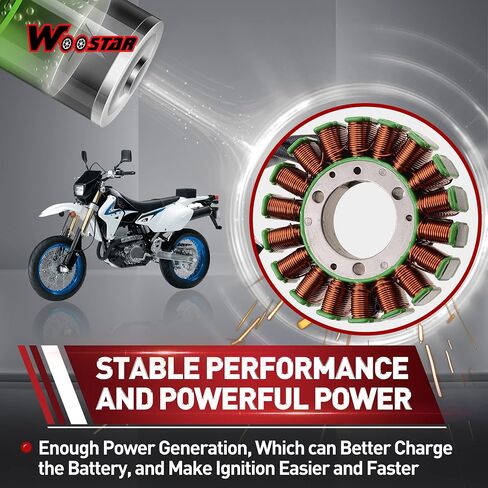 WOOSTAR 18 Coil Magneto Stator Replacement for Suzuki DR250R DRZ250 DRZ400 DR-Z 400 DRZ400SM DRZ400S DRZ400E Engine in Saudi Arabia