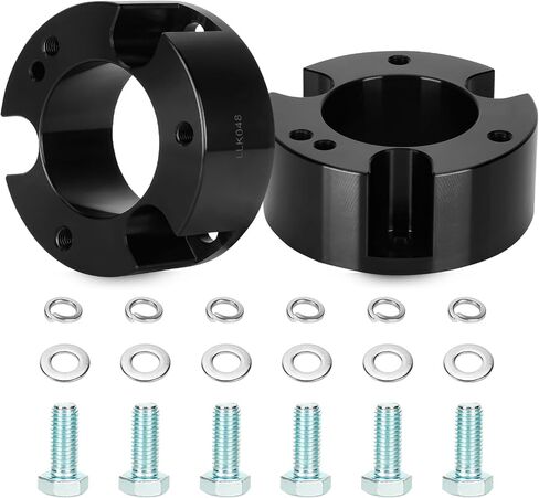 مجموعات رفع التسوية الأمامية مقاس 2.5 بوصة مناسبة لسيارات Ford Ranger 2WD 4WD 2019 2020 2021 2022، مجموعات مستوى التعليق الفاصل الأمامي من الألومنيوم ترفع 2.5 بوصة عند الالتقاط بإطارات 255/265/285 in Kuwait