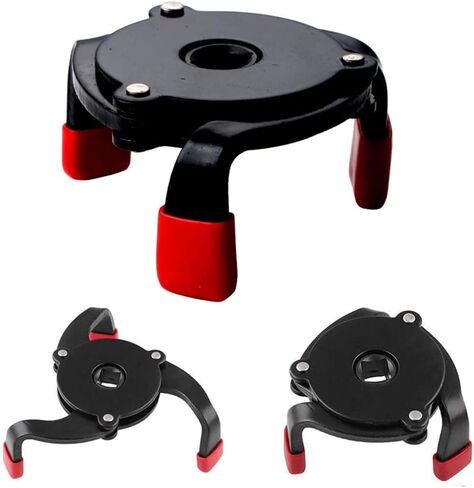 مفتاح ربط فلتر الزيت العالمي، مجموعة أدوات إزالة فلتر الزيت 3 فك قابلة للتعديل من 2.4 بوصة إلى 3.8 بوصة، تعمل مع مقابس محرك السقاطة 3/8 بوصة in Kuwait