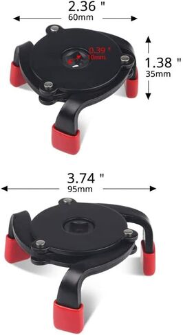 مفتاح ربط فلتر الزيت العالمي، مجموعة أدوات إزالة فلتر الزيت 3 فك قابلة للتعديل من 2.4 بوصة إلى 3.8 بوصة، تعمل مع مقابس محرك السقاطة 3/8 بوصة in Kuwait