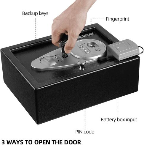 Security Biometric Fingerprint Safe for Home and Company, Electronic Security Safe Box Wall or Cabinet Fixed Design, 0.25 Cubic Feet in Saudi Arabia
