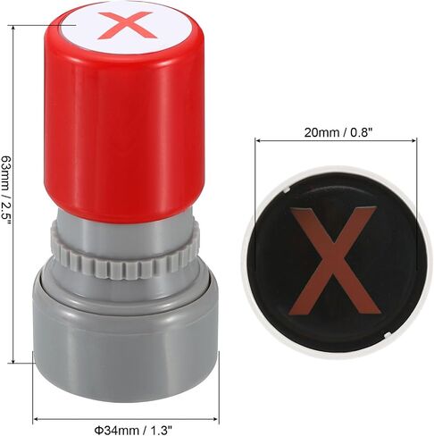 PATIKIL Letter Stamps Self Inking, 2 Pack Character x Alphabet Teacher Stamp Initial Stamp Mini Ink Stamp for Class Notebook Scrapbooking DIY Craft, Red Ink in Saudi Arabia
