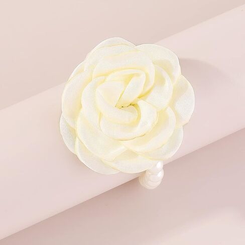 Large Rose Flower Pearl Choker Necklaces, Vintage French Camellia Charm Short Clavicle Necklaces, Fashion Statement Jewelry Gifts for Women Teen Girls in Saudi Arabia