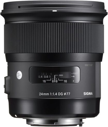 عدسة سيجما 24 ملم f/1.4 DG HSM Art لكاميرات Canon DSLR مع قاعدة توصيل USB وفلتر عدسة وحزمة ملحقات (5 قطع) in Saudi Arabia