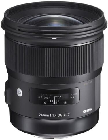 عدسة سيجما 24 ملم f/1.4 DG HSM Art لكاميرات Canon DSLR مع قاعدة توصيل USB وفلتر عدسة وحزمة ملحقات (5 قطع) in Saudi Arabia