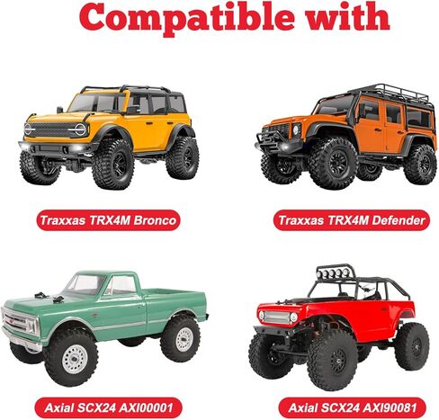 HobbyPark Brass 1.0 Beadlock Wheels & Tires for 1/18 TRX4M Upgrades Parts 1/18 SCX24 1/24 RC Crawler Replacement, Set of 4 (Type C) in Saudi Arabia