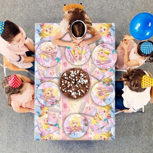 TS Birthday Party Supplies -Serves 24 Guests,Includes Paper Plates Napkins Cups Plastic Tablecloths Music Tableware Set For Boys Kids Girls Fans Birthday Party Decorations in Saudi Arabia