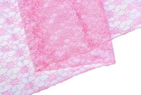 MDS Pack of 5 Yard Bridal Solid Raschel Lace Fabric, Vintage Lace Fabric Bolt for Wedding Dress,Fashion, Crafts, Decorations Lace Trim Fabric 55" Width- Pink in Saudi Arabia