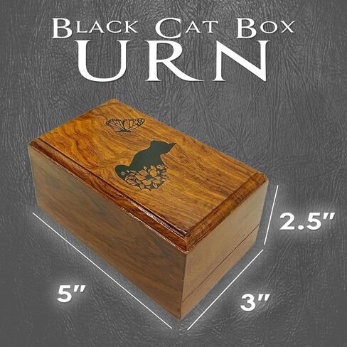 Wooden Urn -Engraved paw with Angel Wing-Pet Urns for Dogs Ashes-Decorative Wooden Pet Urns for Ashes - Rosewood Cremation Urns for Dogs-Pet Urns for Cats-Wooden Box (Your Cat in Heaven) in Saudi Arabia