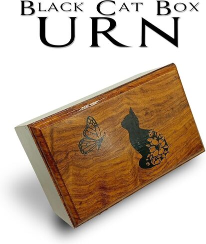 Wooden Urn -Engraved paw with Angel Wing-Pet Urns for Dogs Ashes-Decorative Wooden Pet Urns for Ashes - Rosewood Cremation Urns for Dogs-Pet Urns for Cats-Wooden Box (Your Cat in Heaven) in Saudi Arabia