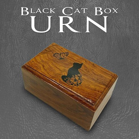 Wooden Urn -Engraved paw with Angel Wing-Pet Urns for Dogs Ashes-Decorative Wooden Pet Urns for Ashes - Rosewood Cremation Urns for Dogs-Pet Urns for Cats-Wooden Box (Your Cat in Heaven) in Saudi Arabia