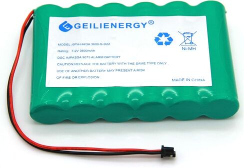 7.2V Battery Compatible for 6PH-AA1500-H-C28 DSC9047 Power-Series Security Alarm System DSC-9047 DSC9047 6PHAA1500HC28 6PH-AA1500-H-C28 ADT DSC Back-Up SCW9045 SCW9047 1-Pack in Kuwait