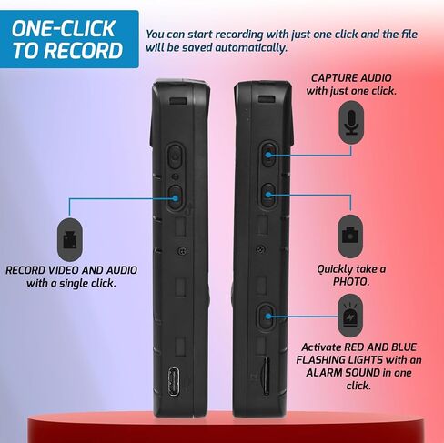 DANOPLUS Body Camera HD 1080P Body Cameras with Audio and Video Recording, 180° Rotating Lens Body Cam with IR Night Vision &10 Hours Continuous Recording, Personal Body Cam with 1/4" Screw Hole in Saudi Arabia