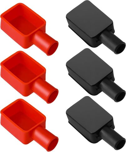 6pcs Battery Terminal Covers, Battery Terminal Protector, Car Insulating Battery Cover, Soft Rubber Positive Negative Protector, Insulating Terminal Cover Top Post Cap for Boat Car Motorcycle Truck in Saudi Arabia