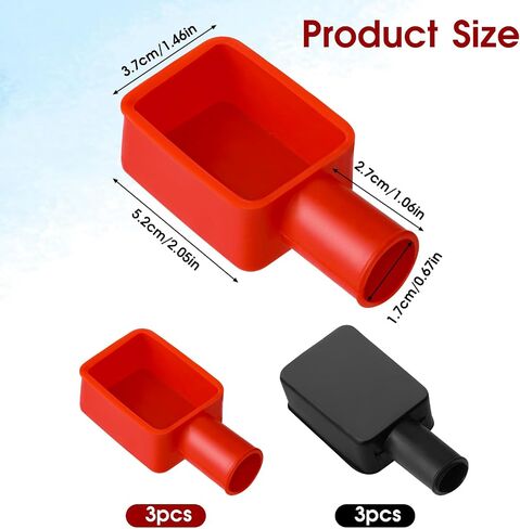 6pcs Battery Terminal Covers, Battery Terminal Protector, Car Insulating Battery Cover, Soft Rubber Positive Negative Protector, Insulating Terminal Cover Top Post Cap for Boat Car Motorcycle Truck in Saudi Arabia