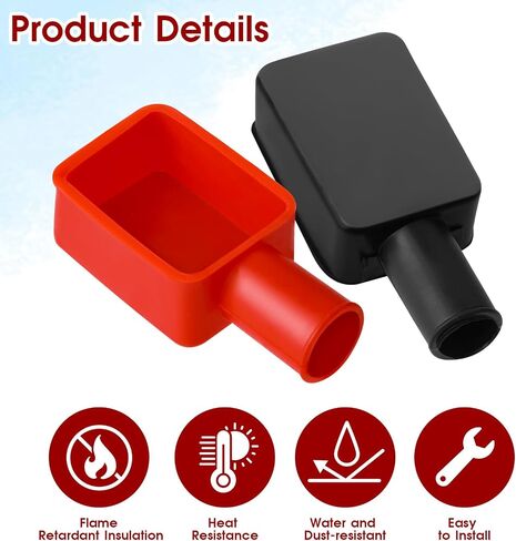 6pcs Battery Terminal Covers, Battery Terminal Protector, Car Insulating Battery Cover, Soft Rubber Positive Negative Protector, Insulating Terminal Cover Top Post Cap for Boat Car Motorcycle Truck in Saudi Arabia