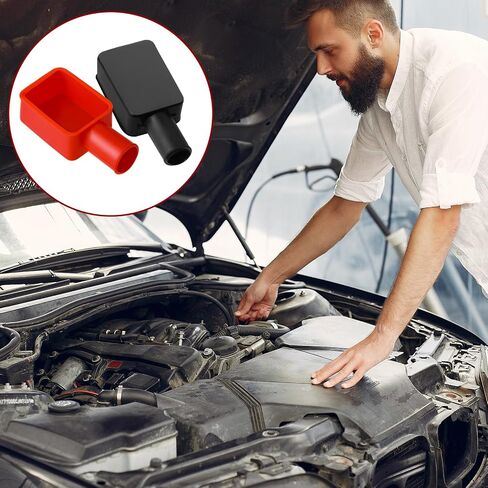6pcs Battery Terminal Covers, Battery Terminal Protector, Car Insulating Battery Cover, Soft Rubber Positive Negative Protector, Insulating Terminal Cover Top Post Cap for Boat Car Motorcycle Truck in Saudi Arabia