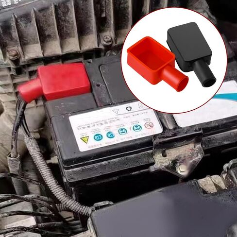 6pcs Battery Terminal Covers, Battery Terminal Protector, Car Insulating Battery Cover, Soft Rubber Positive Negative Protector, Insulating Terminal Cover Top Post Cap for Boat Car Motorcycle Truck in Saudi Arabia