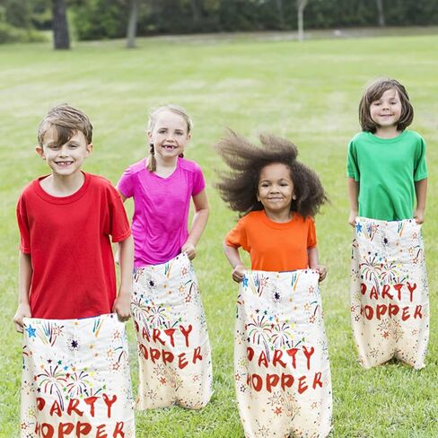 أكياس سباق أكياس البطاطس من JQAQJU للبالغين والأطفال، 8 عبوات مقاس 40 × 26 بوصة، ألعاب عيد الفصح الخارجية لمستلزمات الحفلات العائلية، حقيبة القفز في الفناء الخلفي in Kuwait