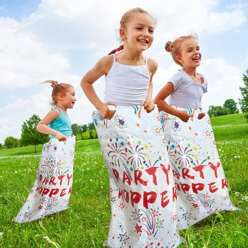 أكياس سباق أكياس البطاطس من JQAQJU للبالغين والأطفال، 8 عبوات مقاس 40 × 26 بوصة، ألعاب عيد الفصح الخارجية لمستلزمات الحفلات العائلية، حقيبة القفز في الفناء الخلفي in Kuwait