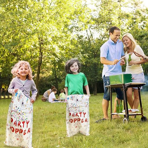 أكياس سباق أكياس البطاطس من JQAQJU للبالغين والأطفال، 8 عبوات مقاس 40 × 26 بوصة، ألعاب عيد الفصح الخارجية لمستلزمات الحفلات العائلية، حقيبة القفز في الفناء الخلفي in Kuwait