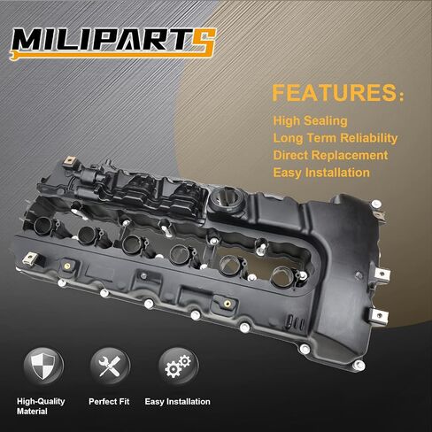 غطاء صمام المحرك متوافق مع BMW 135i 2008-2013 335i 2007-2015 335is 2011-2013 335xi 2007-2008 535i 2008-2010 M2 2016-2019 X6 2008-2012 3.0L Gas Turbo OE جزء 1112756 5284 in Saudi Arabia